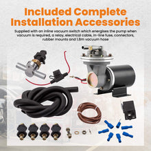 Laad de afbeelding in de galerijviewer, Electric Vacuum Pump Kit Mounting Hardware for Brake Booster 12 Volt 18 to 22