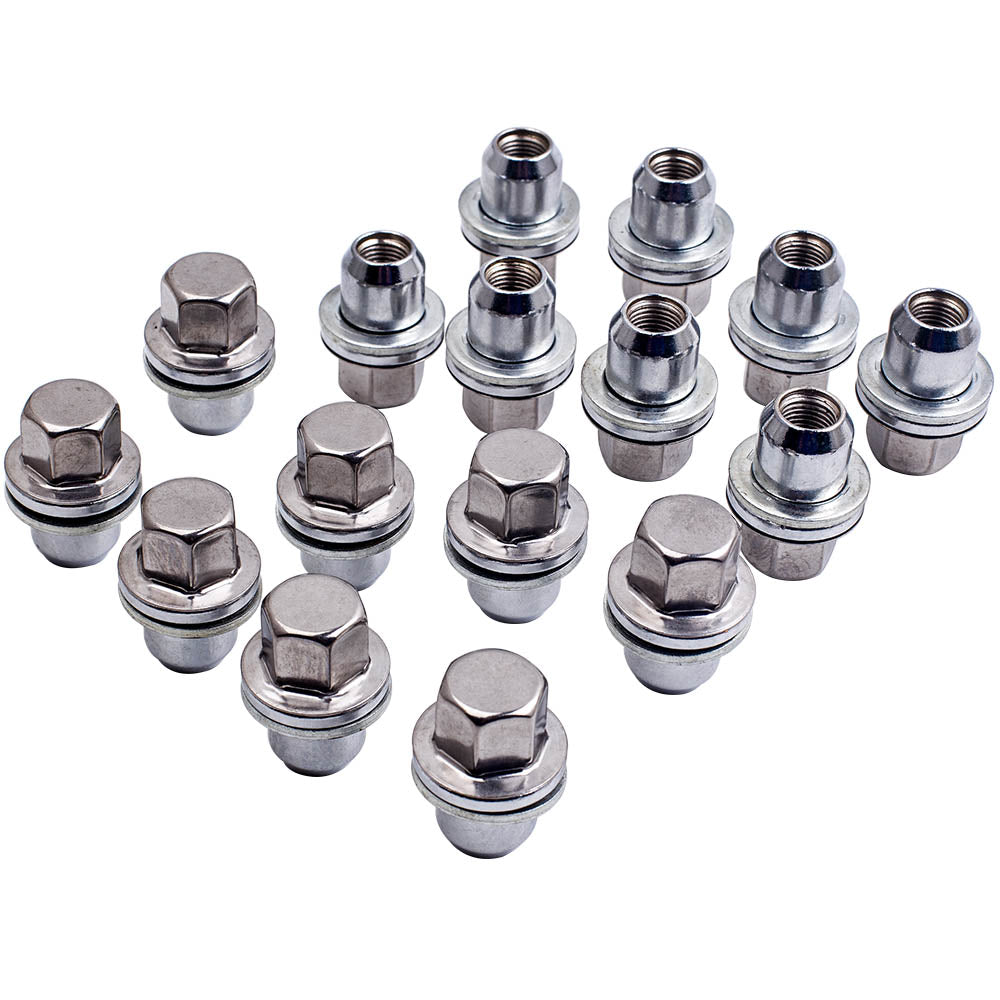 16x Wheel Nuts Stainless Lugs Bolts Stud Flat compatible geschikt voor Range Rover Sport 2005-2014