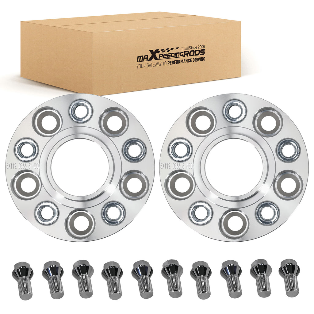 separadores de rueda 30mm 5x112 compatible for Mercedes-Benz Clase C W205 M14x1.5 Aluminio
