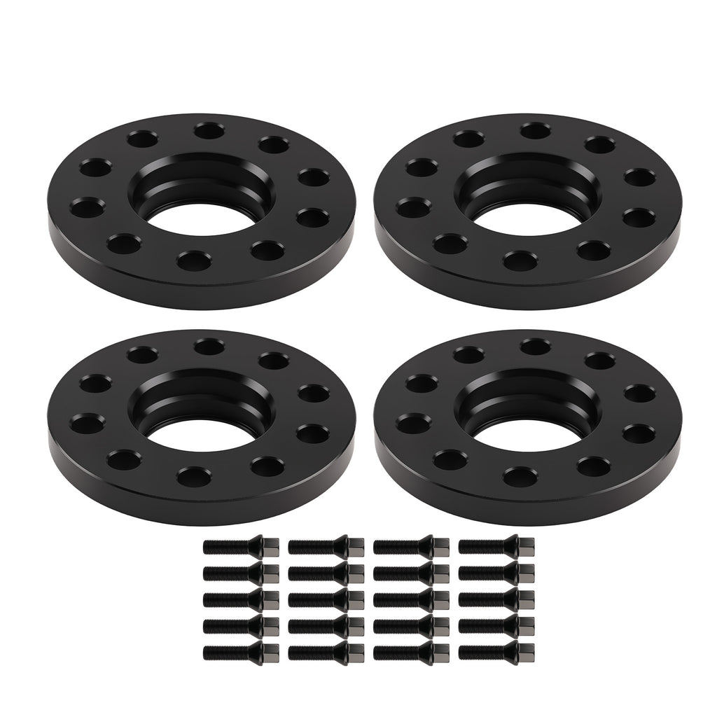 10/12mm Black Wheel Spacers geschikt voor BMW 1 Series F40 2019-24 5x112 Hub Centric