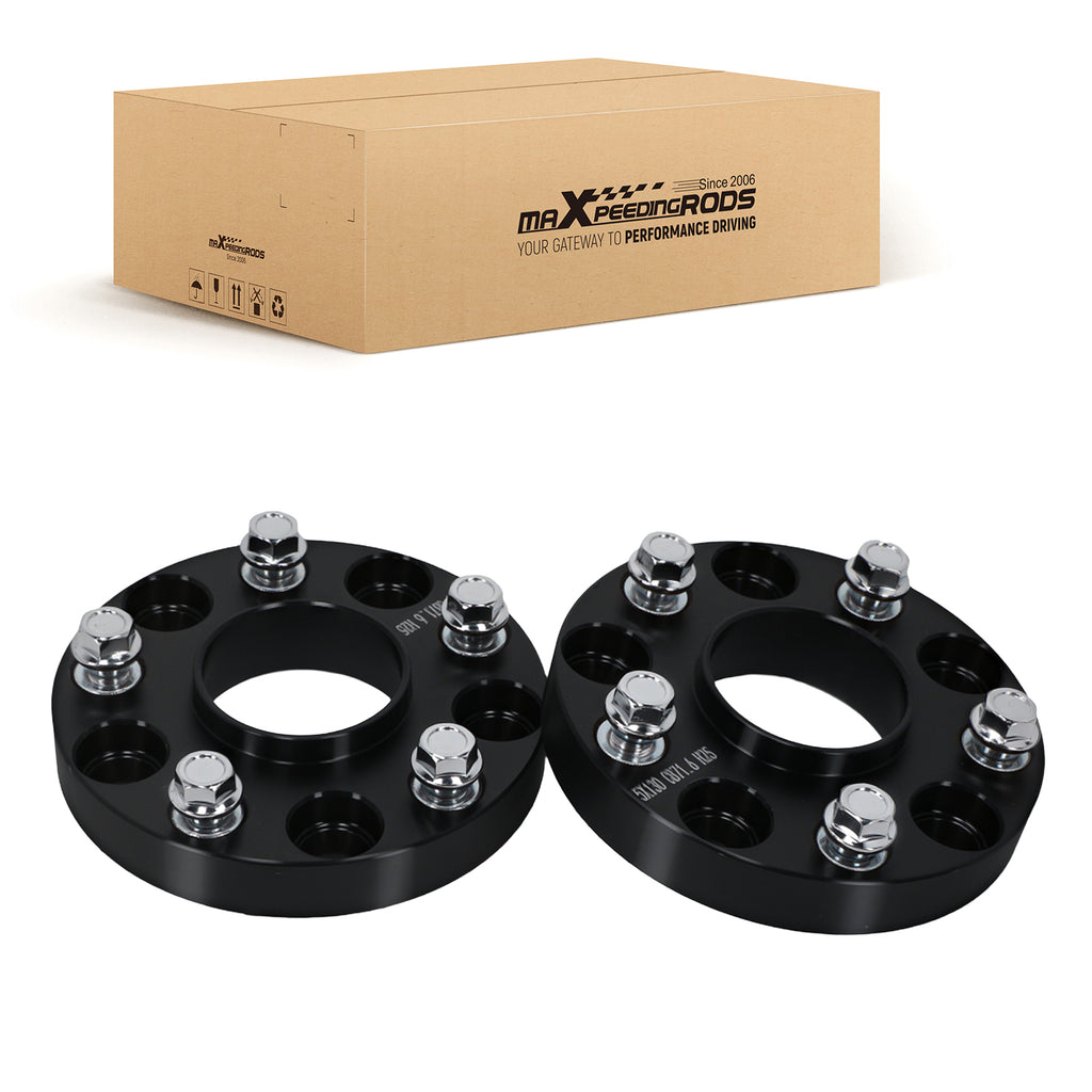 25mm Black Aluminium Spacers geschikt voor VW Touareg Mk2 2010-18 5x130 71.6mm Hub
