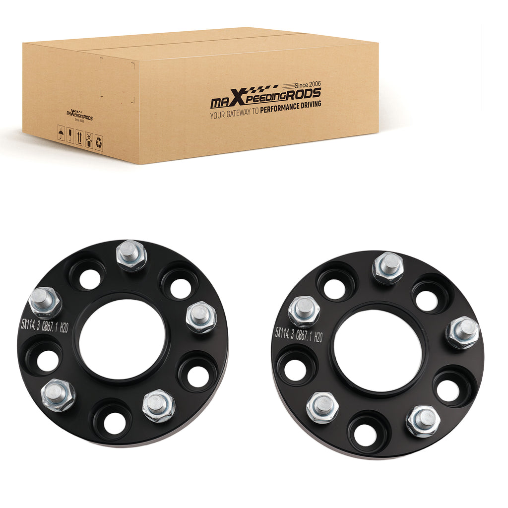 20mm Aluminum Black Hub Centric Wheel Spacers geschikt voor Hyundai Santa Fe Mk3 M12x1.5