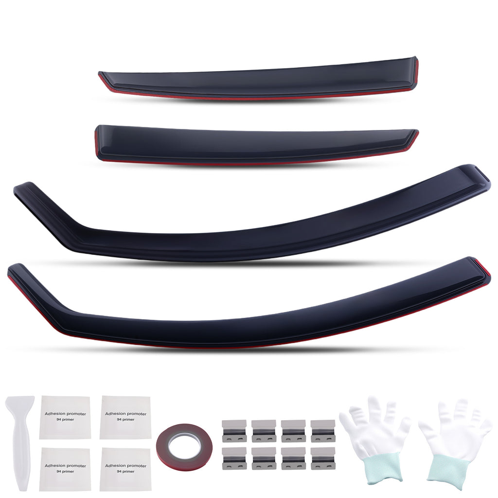 Acrylic Window Visors geschikt voor Audi A6 C6 Avant 2004-2011 Wind Deflectors Rain Set