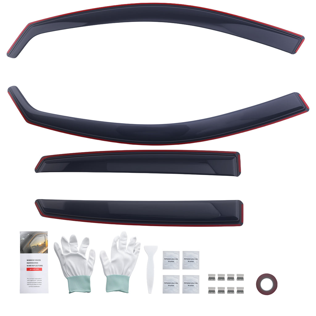 4Pc Rain Guards Wind Deflectors geschikt voor Audi A1 2012-2018 5 Doors Acrylic