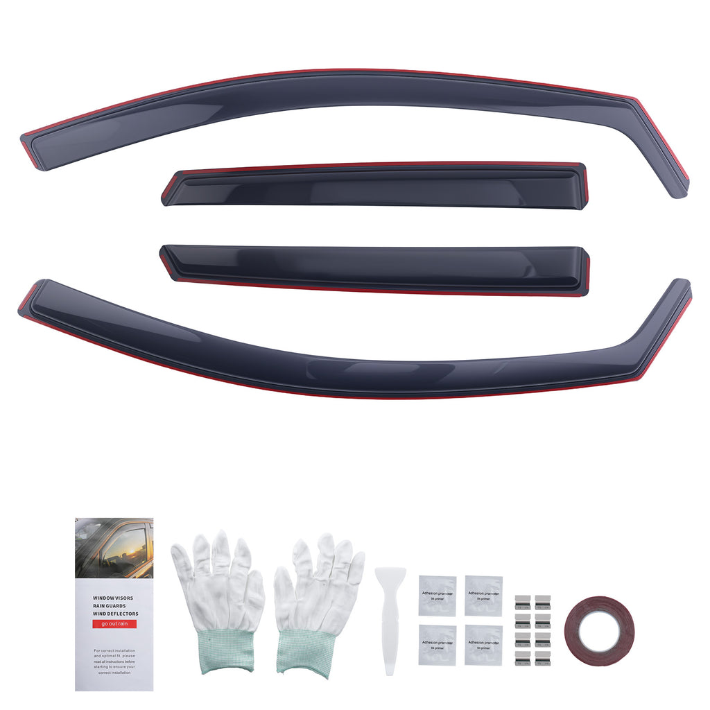 In-Channel Wind Deflectors geschikt voor Toyota Auris 2012-2019 4PC Black Tinted