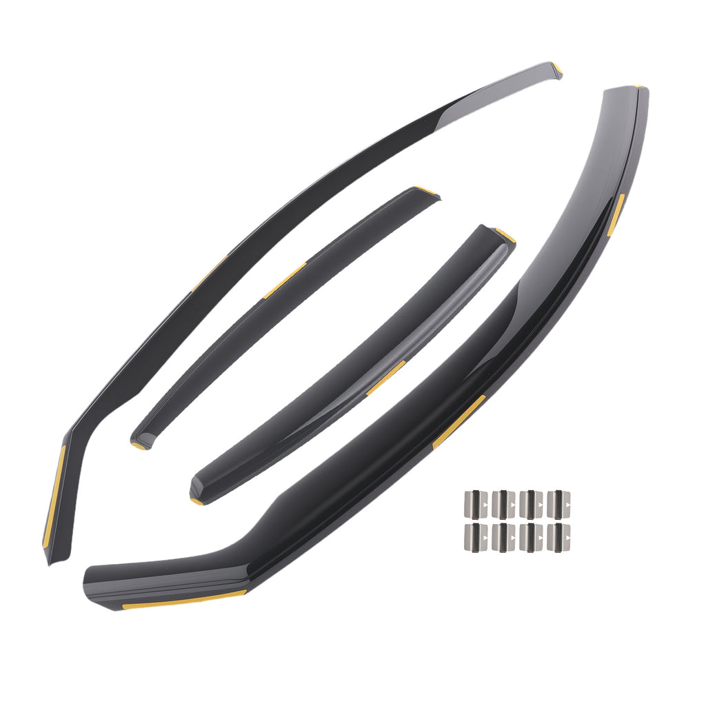 In-Channel Wind Deflectors geschikt voor BMW 3 Series 2005-2012 Voor Achter Tinted Black
