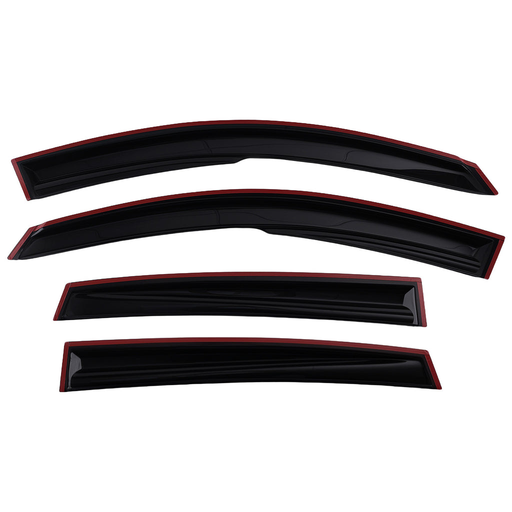 4PC Window Rain Visors geschikt voor Ford Fiesta MK6 2002-2008 Wind Deflectors Black