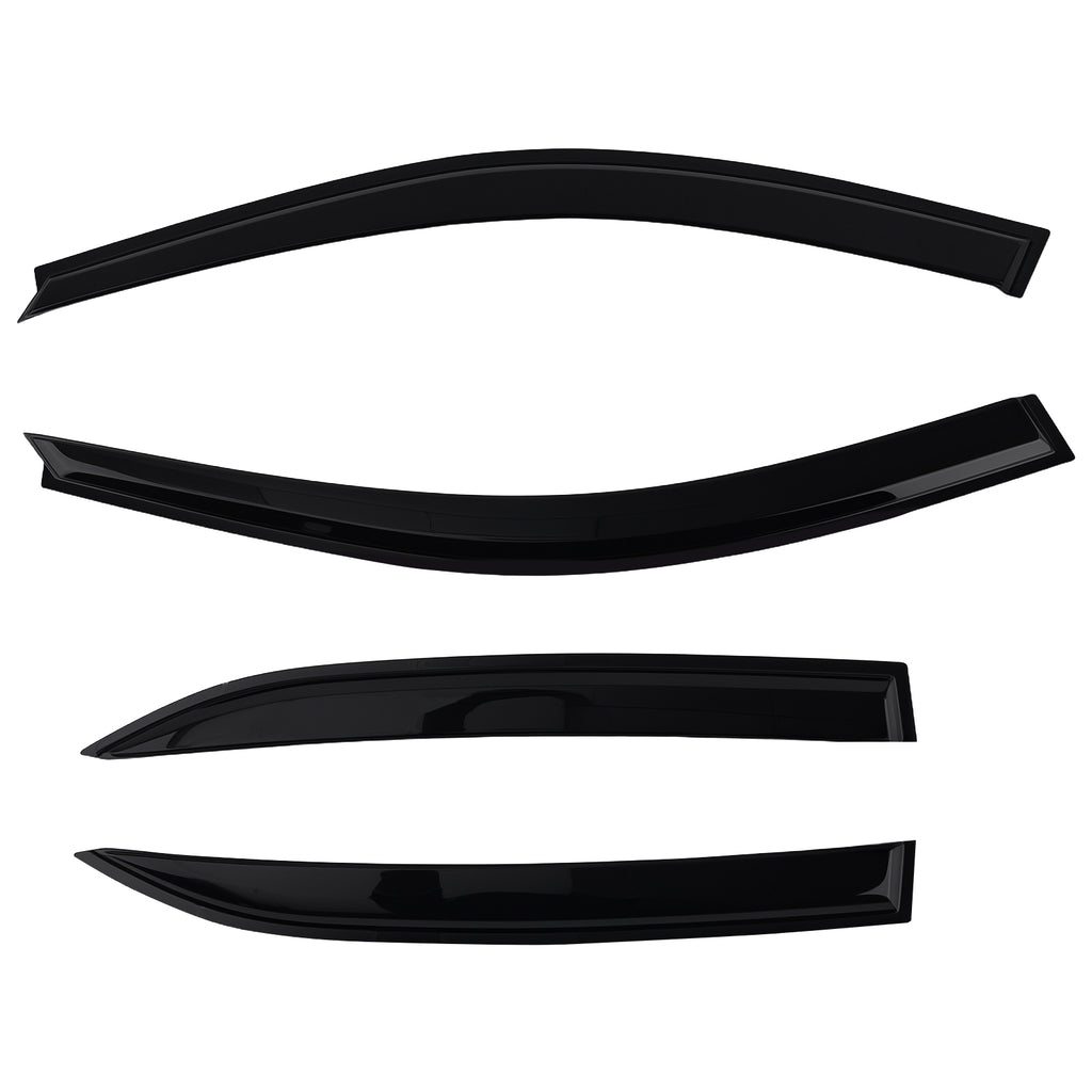 Door Wind Deflectors geschikt voor Mercedes E-Class 2009-2016 Outside Mount 4PCS Black Set