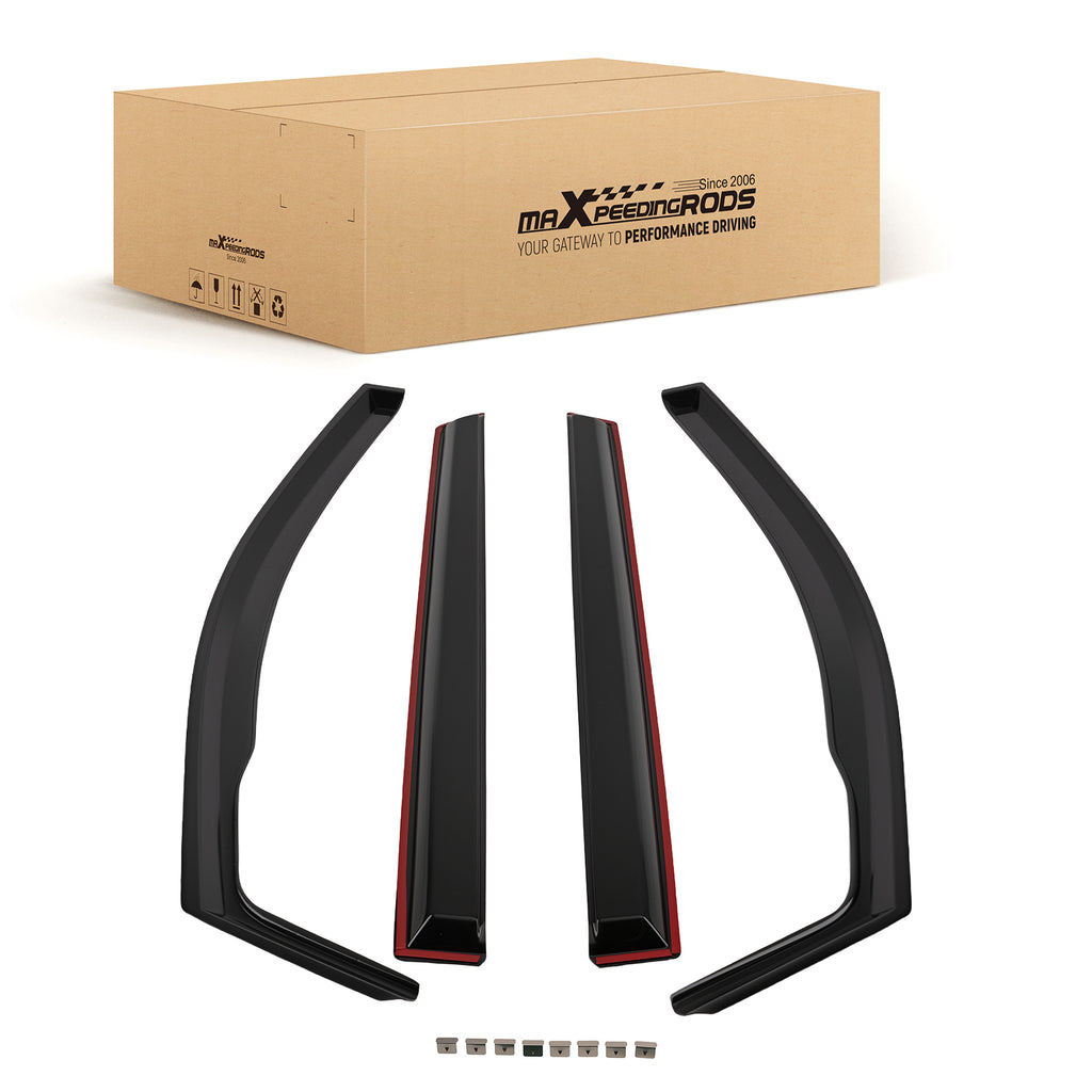 Wind Deflectors geschikt voor Peugeot 5008 2016-2024 Acrylic Weathershields Black 4Pcs