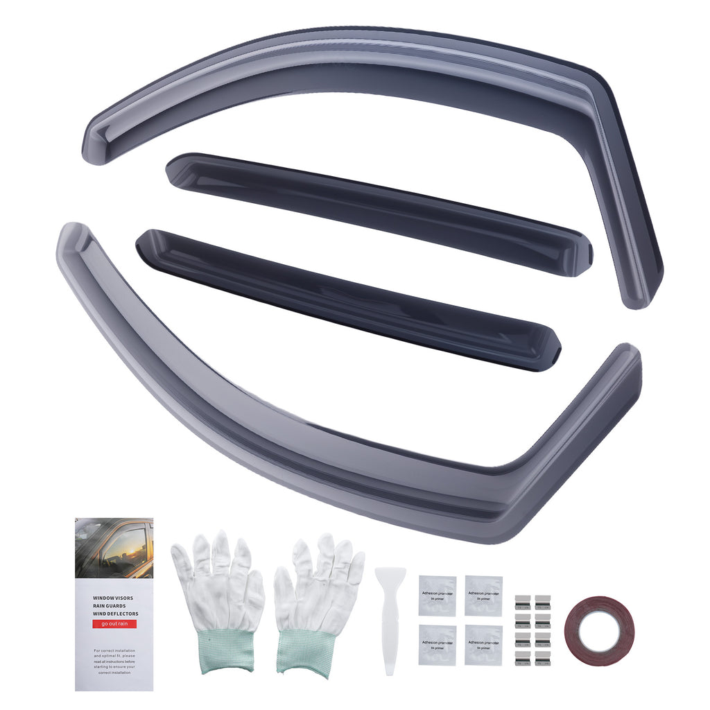 4pcs In-Channel Wind Deflectors geschikt voor Nissan Qashqai 2007-2013 Rain Guards