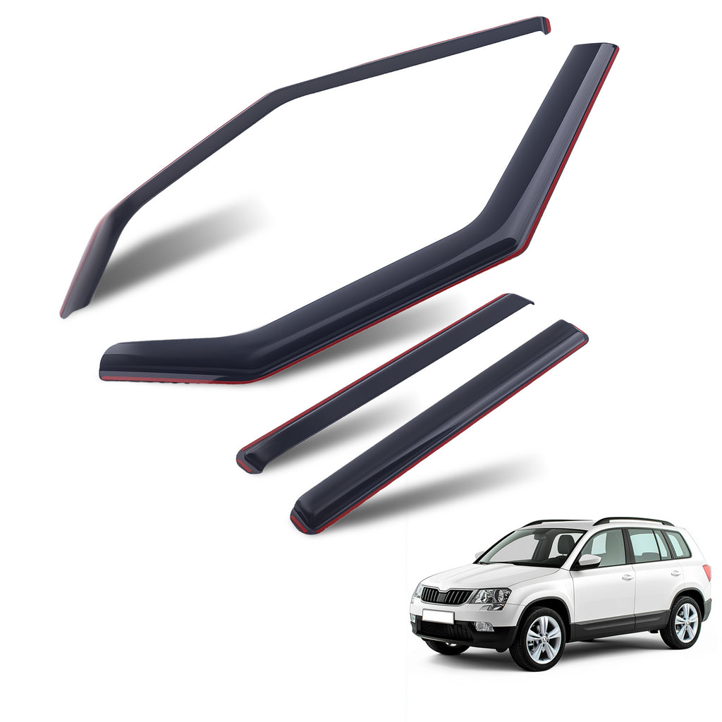 Wind Deflectors geschikt voor Skoda Yeti 2009-2018 Window Rain Guards In-Channel Set