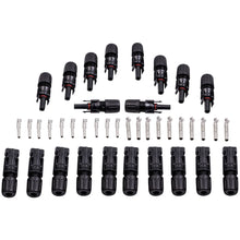 Laad de afbeelding in de galerijviewer, 10 pairs Male Female Wire PV Cable Connector Set Solar Panel Black MC4 30A