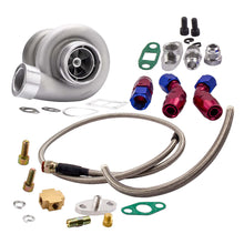 Laad de afbeelding in de galerijviewer, GT45 Turbocharger T4 V-BAND 78Trim 600+HP Boost+Oil Feed /Oil Drain Return Line