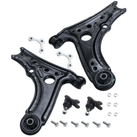 4pcs Suspension Wishbone Control Arm Kit Front Lower compatible for Seat Arosa 6H 1997-2004