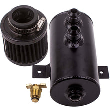 Laad de afbeelding in de galerijviewer, Aluminium Baffled Engine Oil Catch Can 2x AN10 Twin Port Breather Filter 750ml