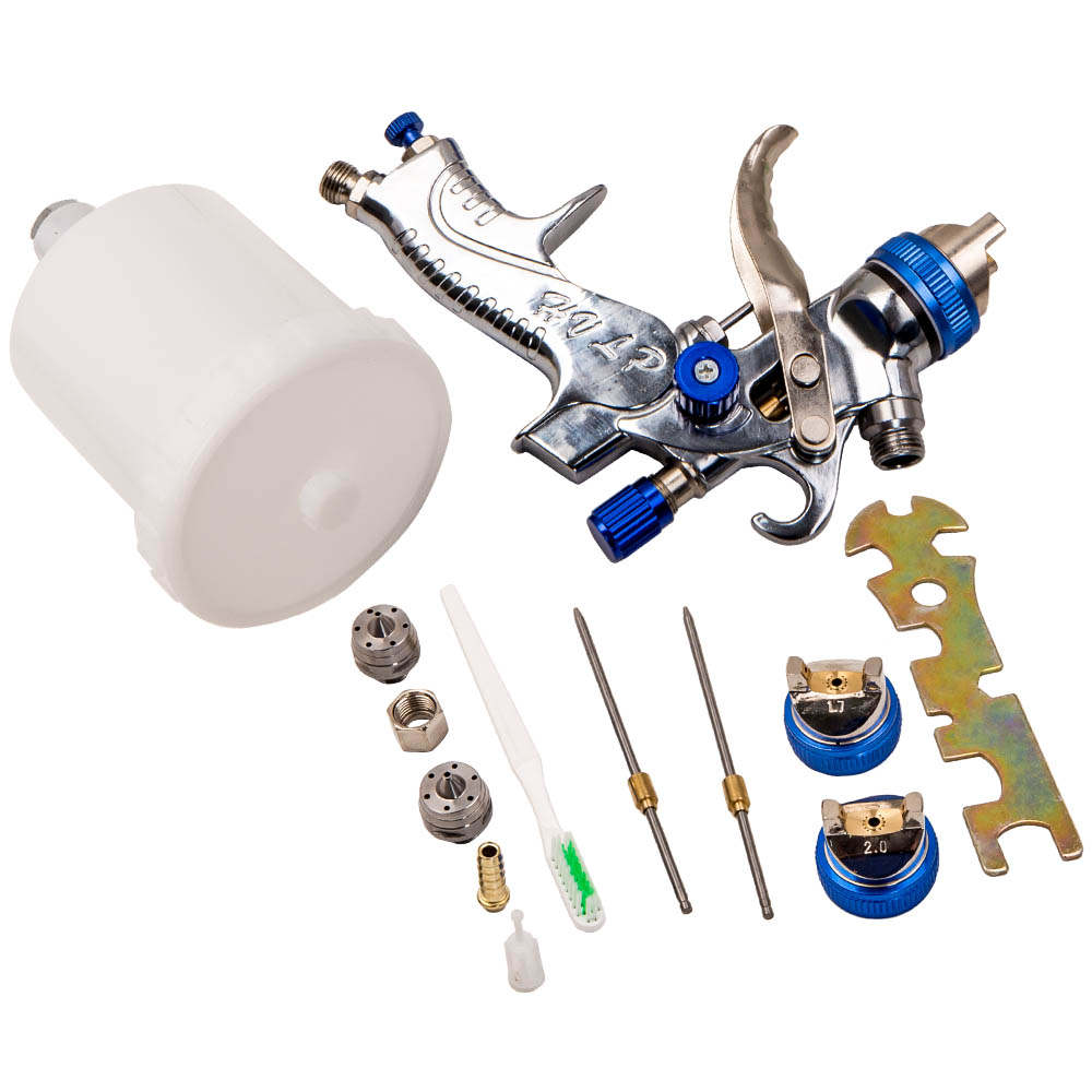 600cc HVLP GRAVITY FEED CAR PAINT SPRAY GUN KIT 1.4mm 1.7mm 2.0mm NOZZLES