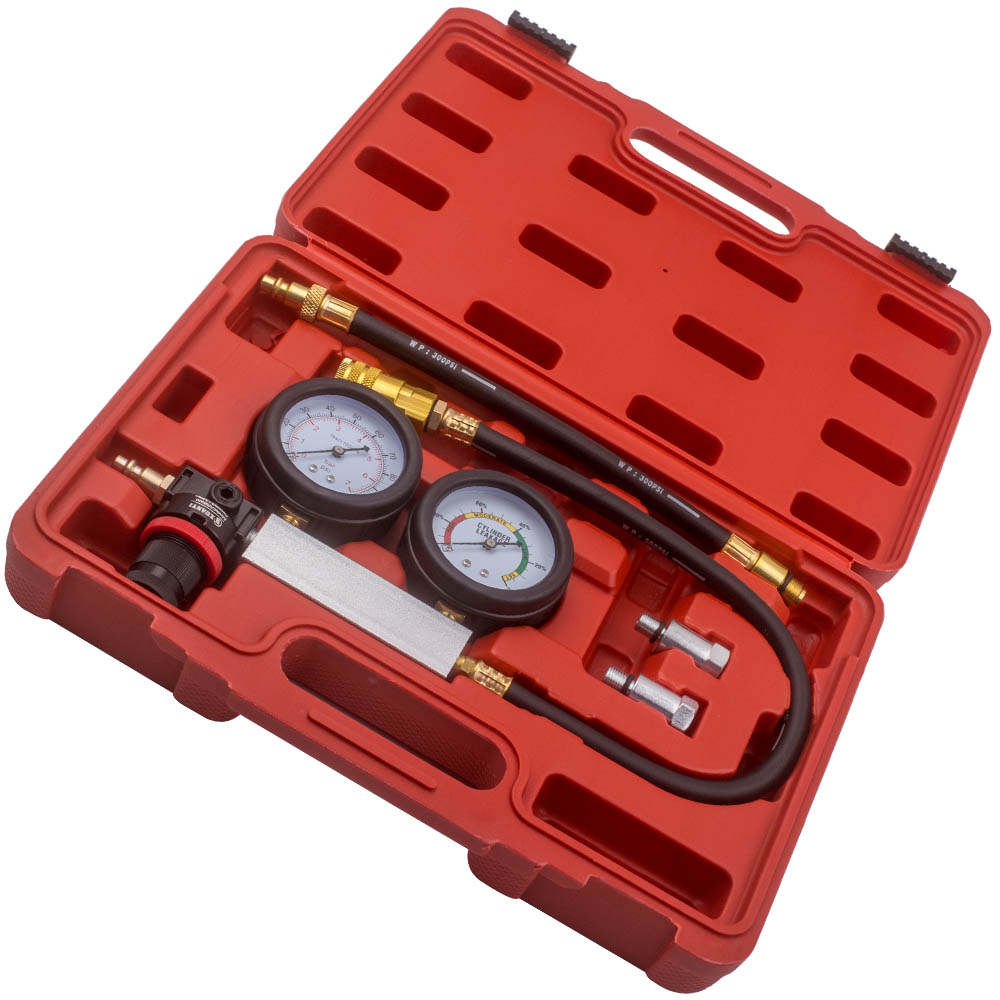 Cylinder Leak Tester Detector Petrol Engine Compression Leakdown Tool Kit