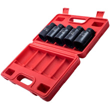 Laad de afbeelding in de galerijviewer, 5pcs 12 Point Axle Hub Nut Socket Set 1/2 inch Drive Deep Impact Sockets Tool Kit