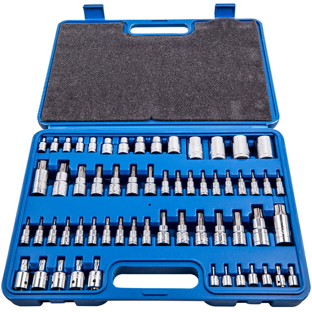 60pcs Master Torx Socket External Star Plus Bit Tamper Proof Tool Kit 3/8